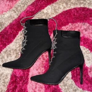 Timberland LIKE Stiletto booties NEVER WORN  Black Lace-Up Ankle Boots